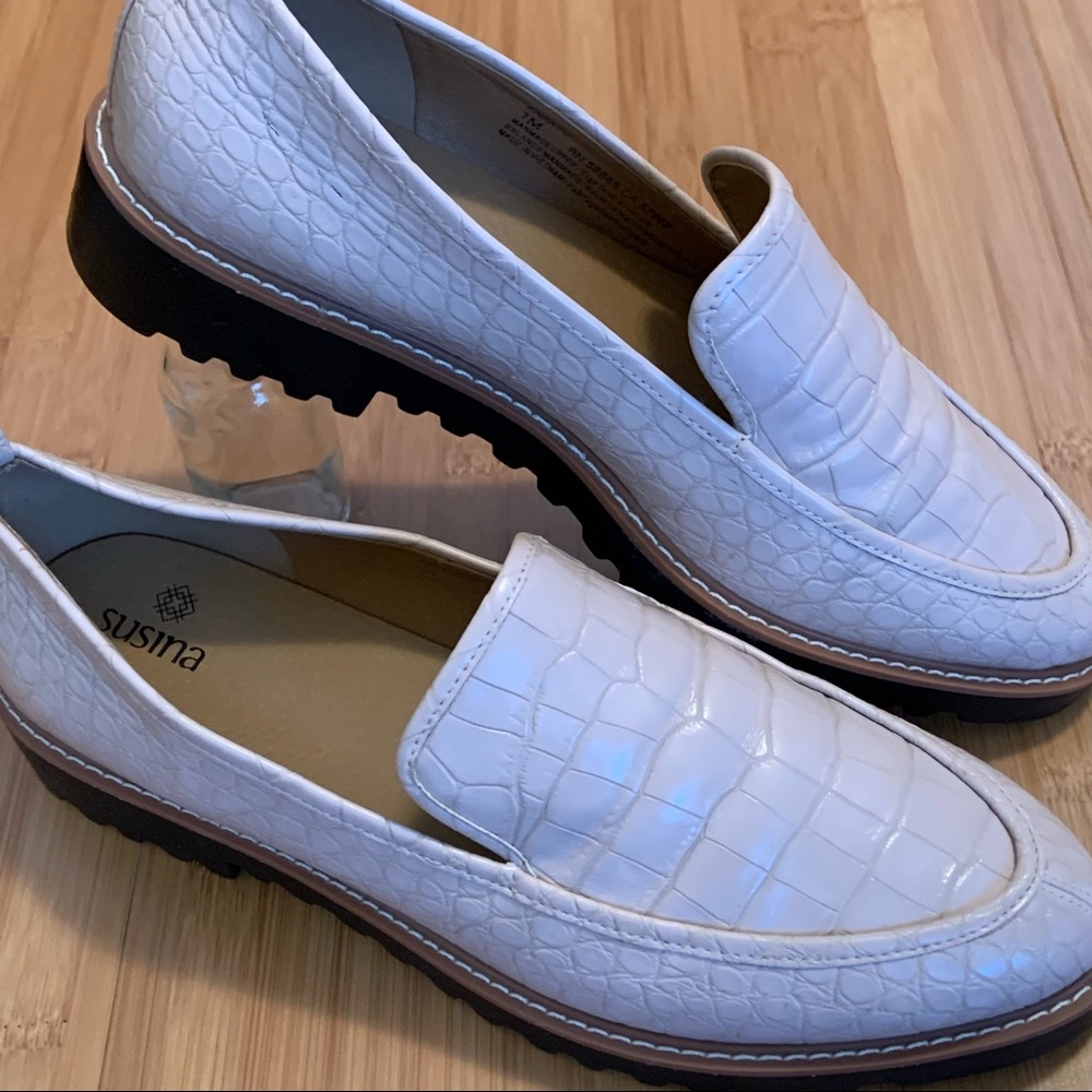 Susina 🌸Blush🌸Loafer with Lug Sole in Ostrich Pattern Kaira Style